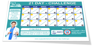 21 Day-Brushing challenge timetable